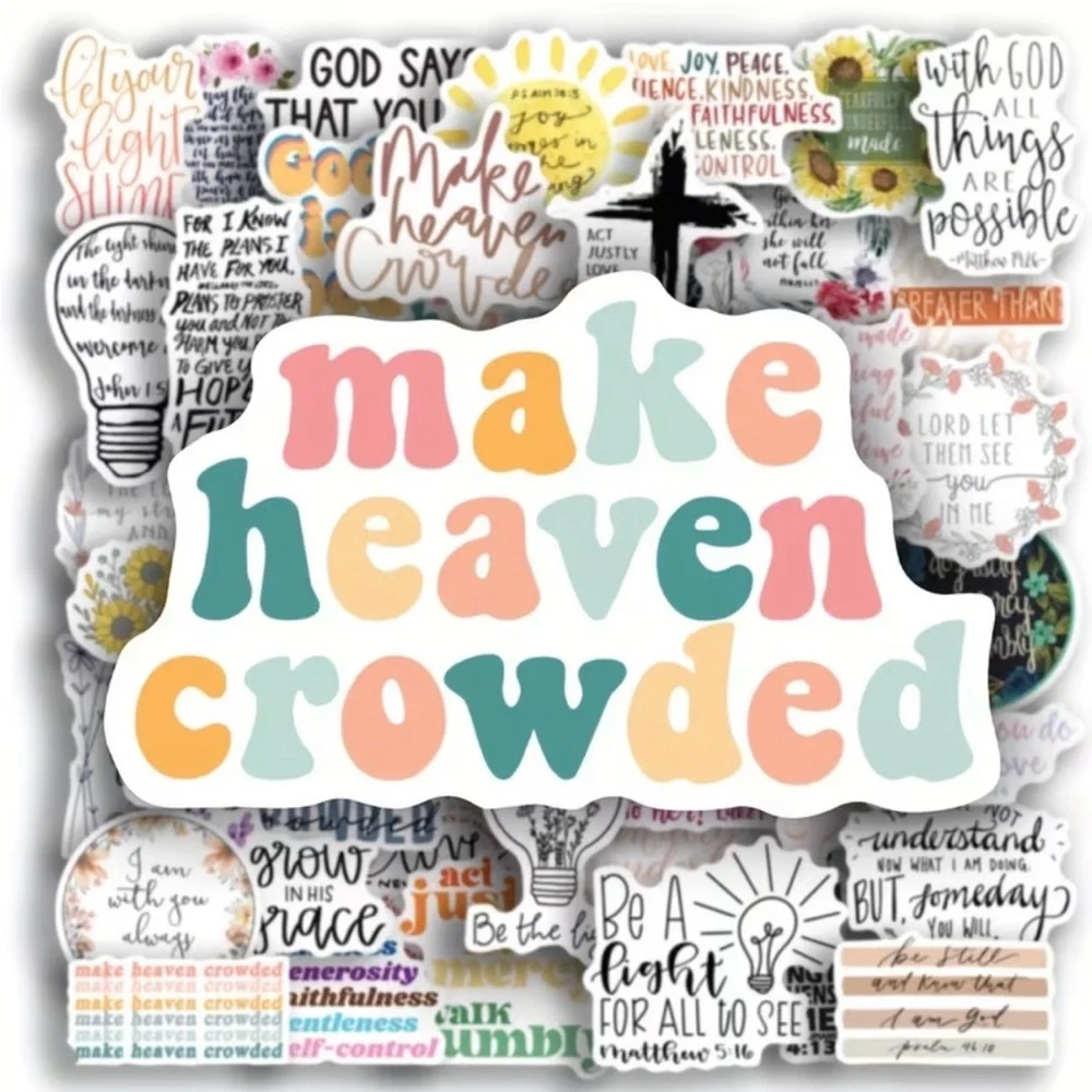 Colorful Inspirational Sticker Set, NEW, 50 pieces - Picture 1 of 7